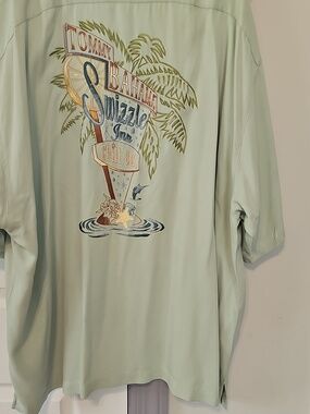 Tommy Bahama Mint Green Tropical Embroidered Graphic Tee